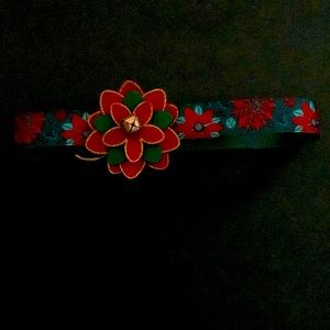 Festive Adorable Poinsettia Size Large Dog Collar🐕🦮🐩🐕‍🦺🐾🦴🎄🎄